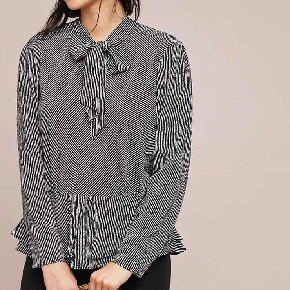 Anthropologie Eri & Ali Peplum Blouse